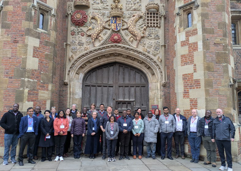UK-CGIAR Bambara groundnut consortium members outside St John’s College, Cambridge. Credit: Aga Alexander / Crop Science Centre, Cambridge.